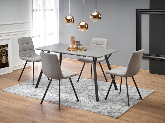 Kėdė K402 V-CH-K/402-KR-POPIEL, Spalva: Pilka + Juoda