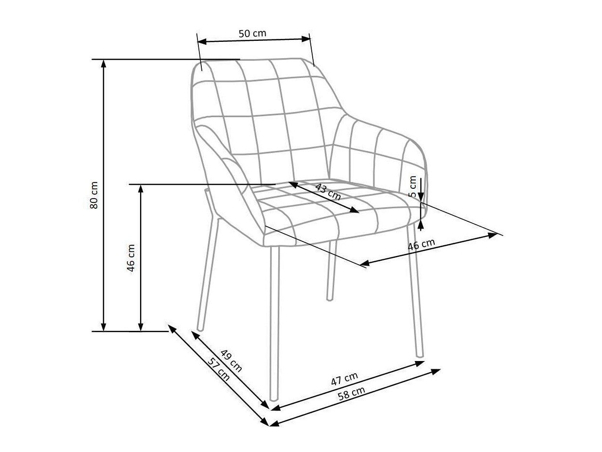 Kėdė K305, Spalva: Tamsi žalia + Juoda