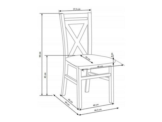 Kėdė Dariusz, Spalva: Medaus ąžuolas + Pilka