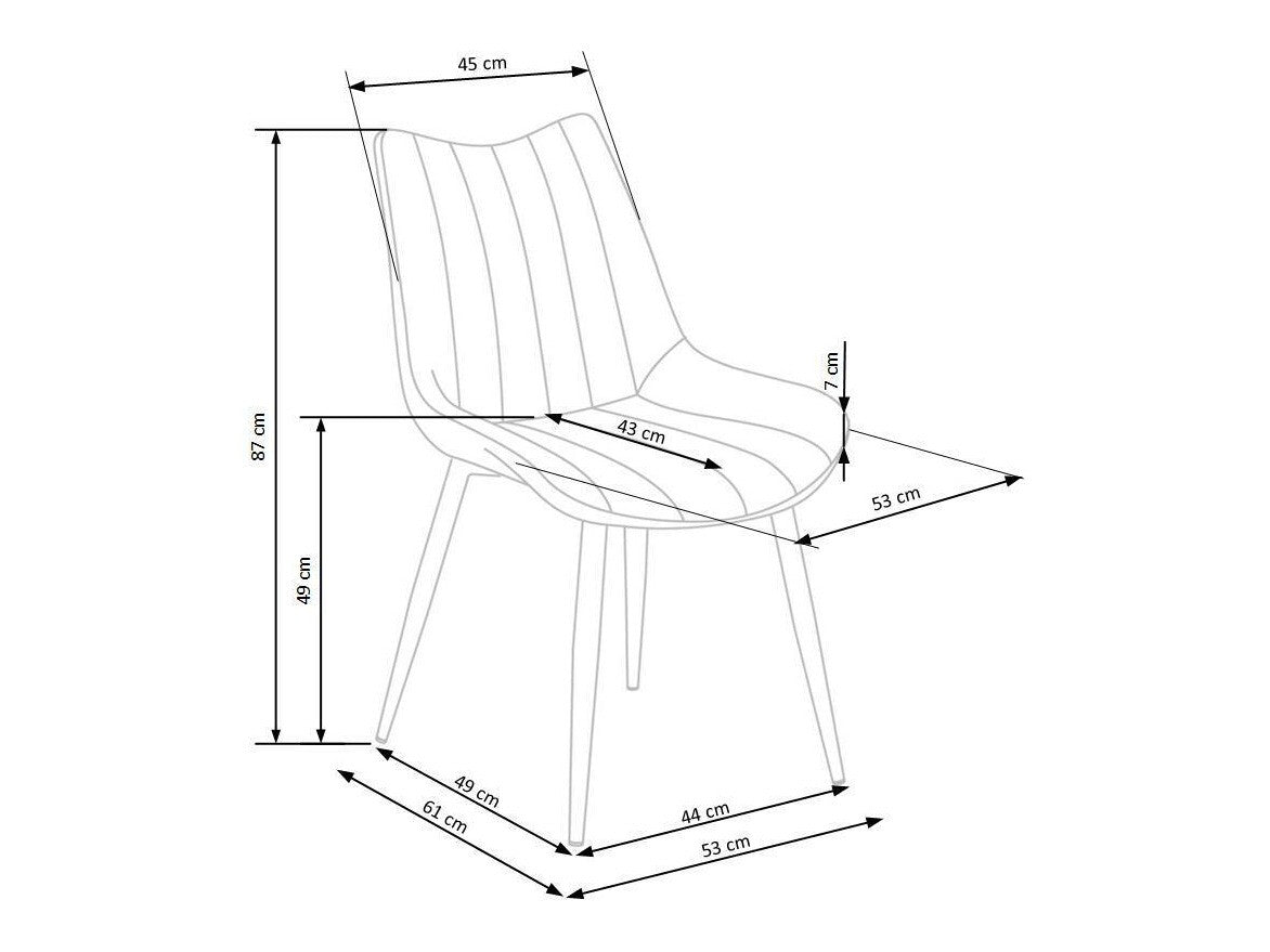 Kėdė K388 V-CH-K/388-KR-POPIELATY, Spalva: Pilka + Juoda