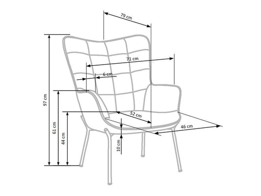 Fotelis CASTEL, Spalva: Tamsi žalia