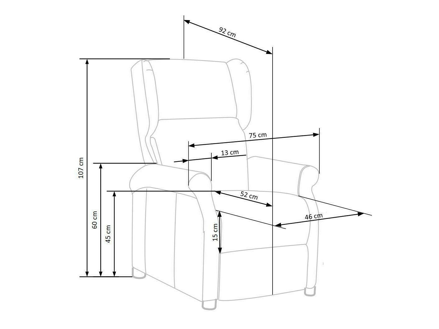 Fotelis reglaineris AGUSTIN M, Spalva: Smėlinė