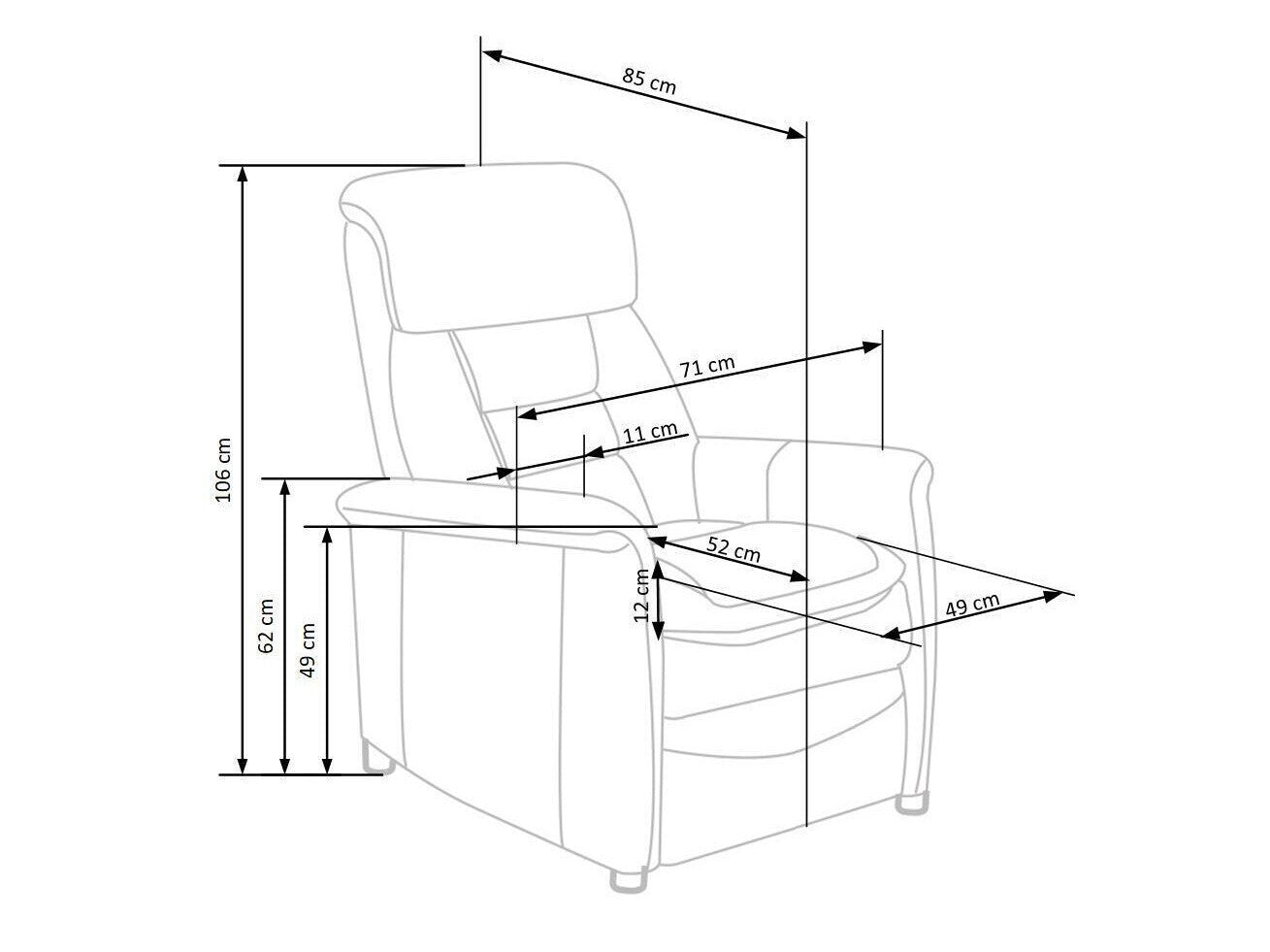 Fotelis reglaineris JORDAN l, Spalva: Pilka