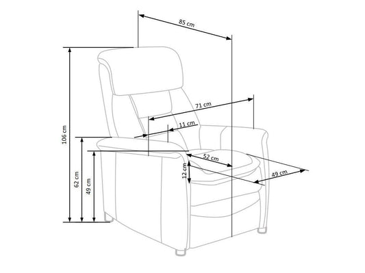 Fotelis reglaineris JORDAN l, Spalva: Pilka