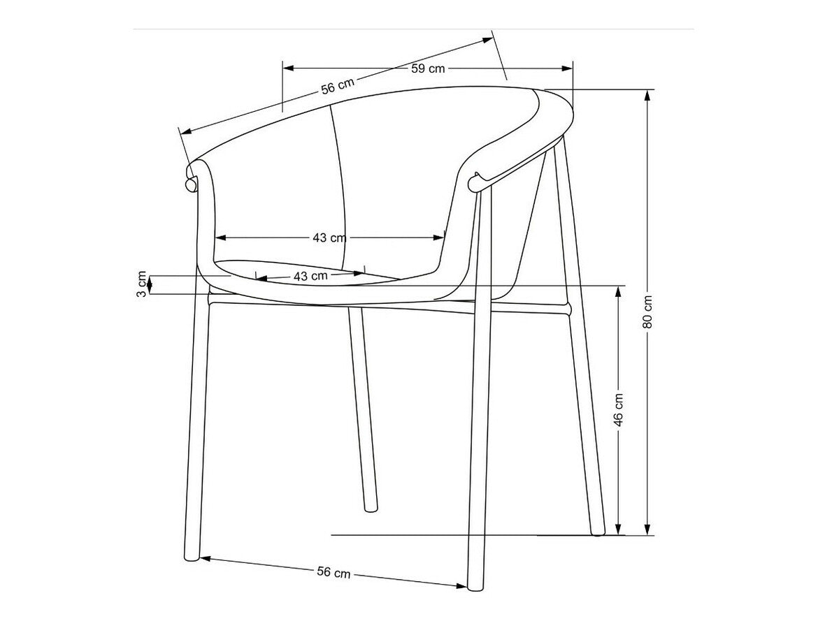 Kėdė K489 kėdė, smėlio V-CH-K/489-KR-POPIELATY (Pilka)