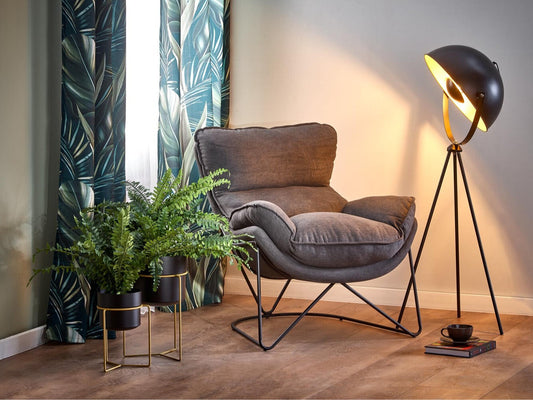 Fotelis VOLKER leisure fotelis tamsi pilka/ juoda V-CH-VOLKER-FOT