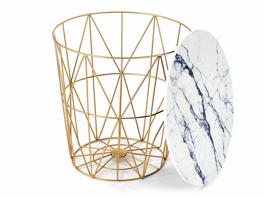 Žurnalinis staliukas HARISSA_G žurnalinis staliukas, auksas / baltas marmuras V-CH-HARISSA_G-LAW-BIAŁY (Auksinė + Baltas marmuras)
