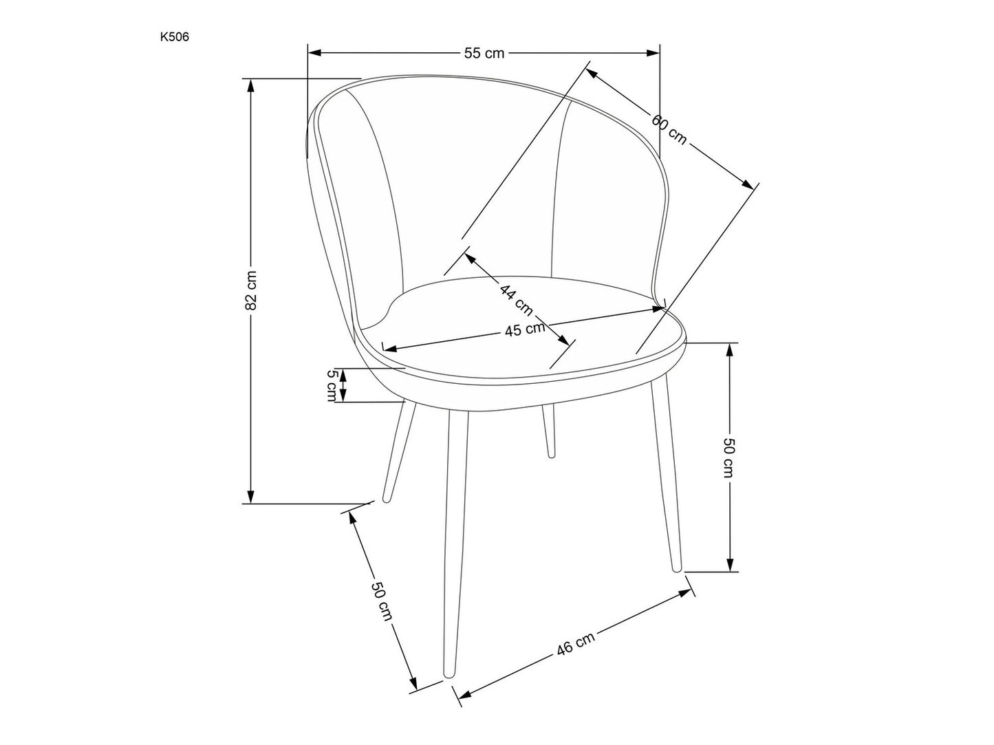 Kėdė K506 kėdė, multicoloraudona V-CH-K/506-KR