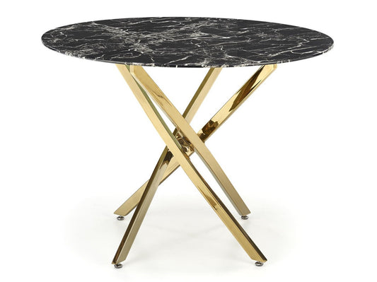 Stalas RAYMOND 2 V-CH-RAYMOND_2-ST-CZARNY_ZŁOTY, Spalva: Juodas marmuras + Auksinė