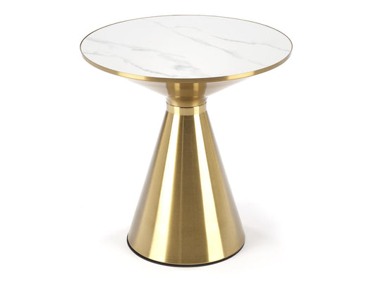Žurnalinis staliukas TRIBECA žurnalinis staliukas, baltas marmuras / auksas V-CH-TRIBECA-LAW-BIAŁY Spalva: Baltas marmuras + Auksinė