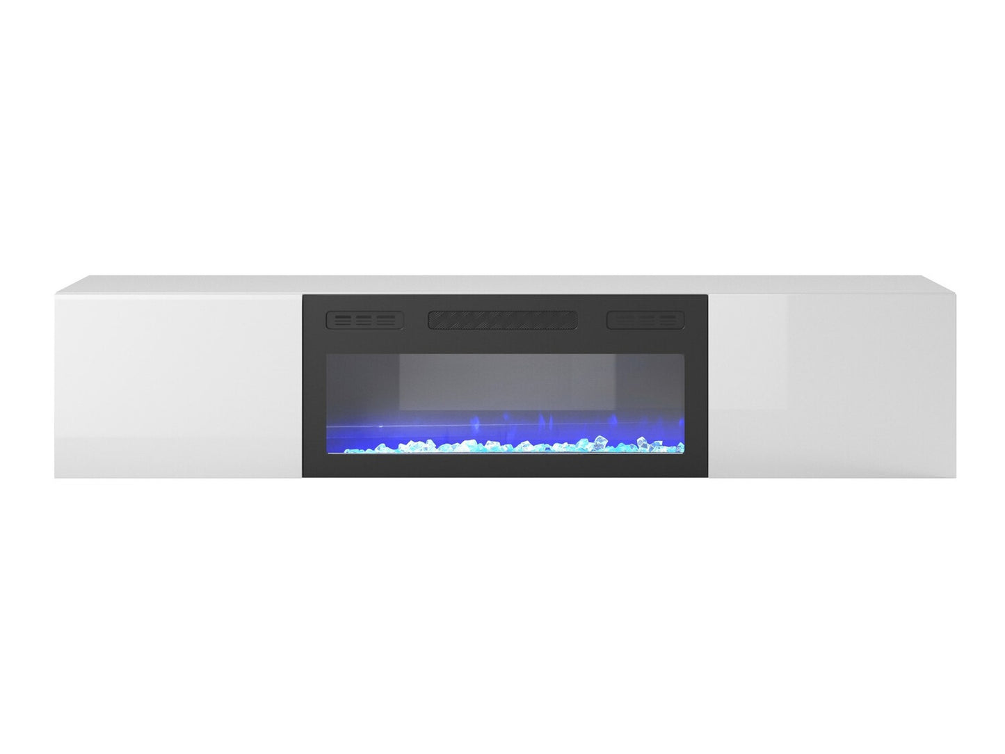 TV staliukas LIVO RTV 180 TV staliukas with židinys, balta V-PL-LIVO-RTV-180W-K-BIAŁY