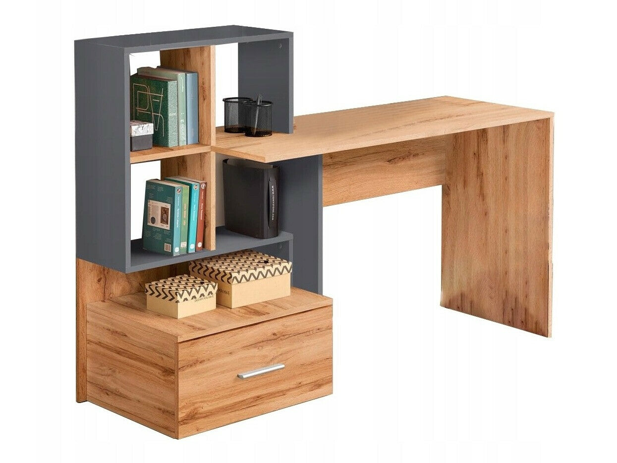 Darbo stalas GROSSO, Spalva: Wotan ąžuolas + Antracitas