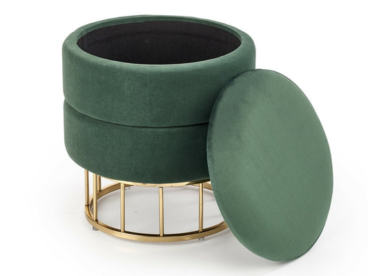 Pufas MINTY, Spalva: Tamsi žalia + Auksinė
