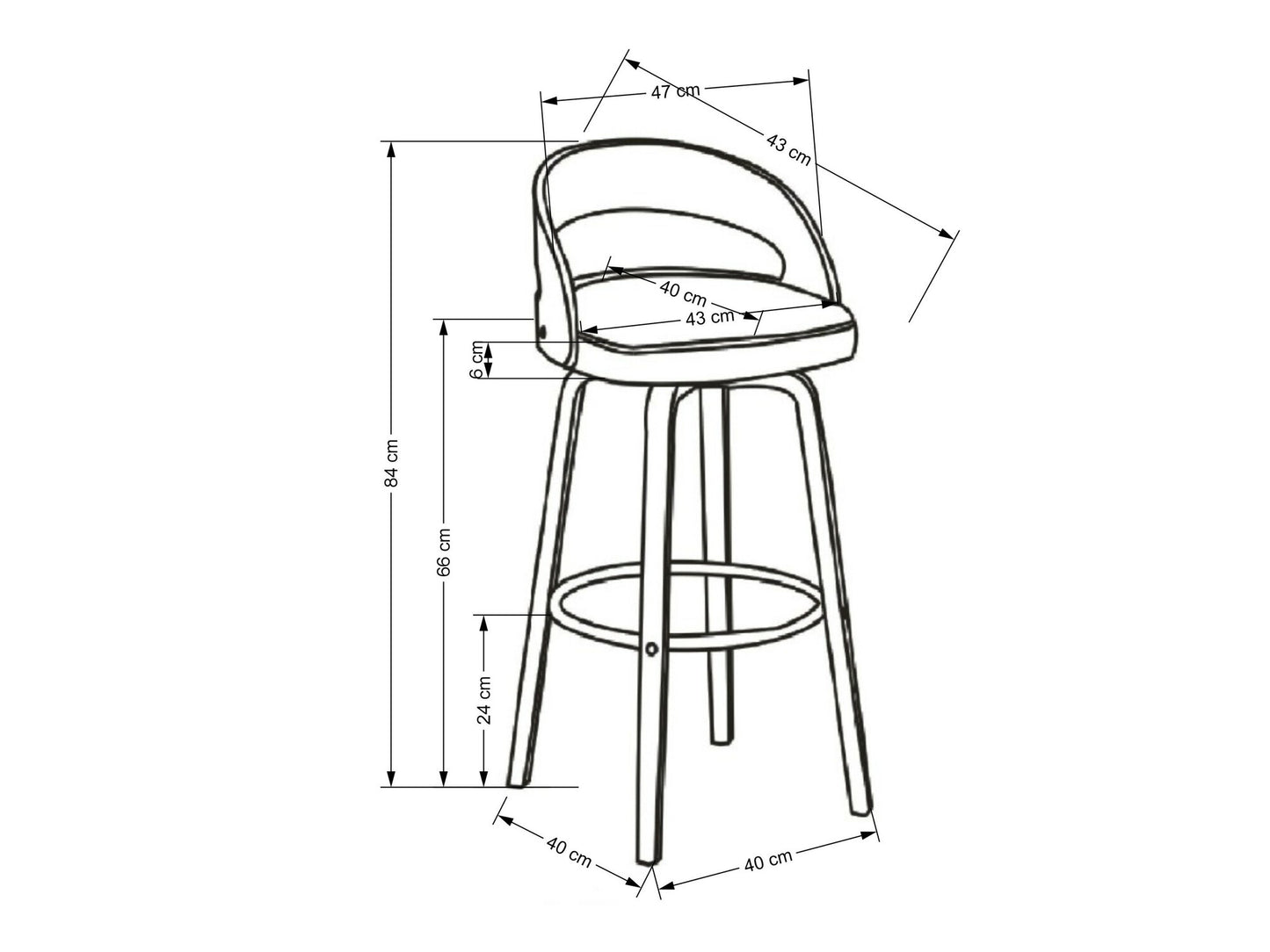 Pusbario kėdė H110 baro kėdė, kreminėy / graikinis riešutas V-CH-H/110