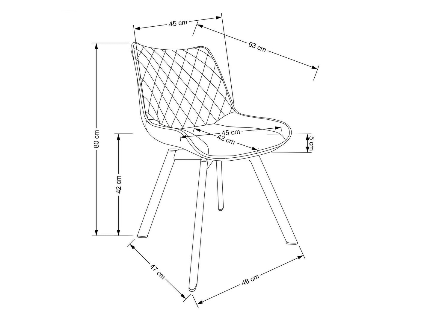 Kėdė K520 V-CH-K/520-KR-C.POPIEL, Spalva: Pilka
