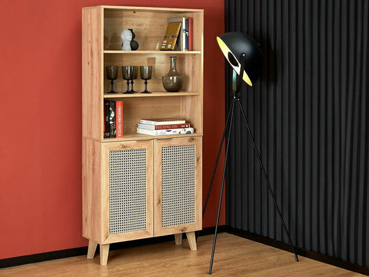 Lentyna BORNEO REG-1 regal, artisan ąžuolas / juoda V-PL-BORNEO-REG-1