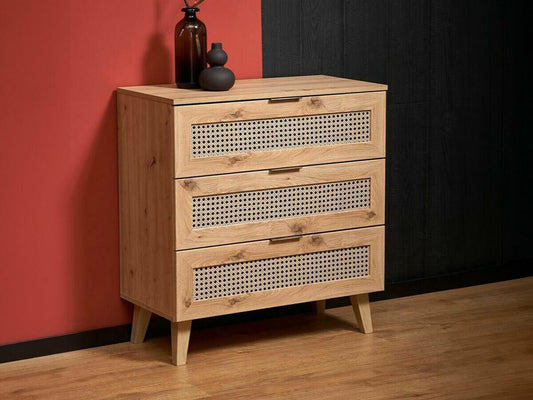 Komoda BORNEO KM-2 skrynia, artisan ąžuolas / juoda V-PL-BORNEO-KM-2