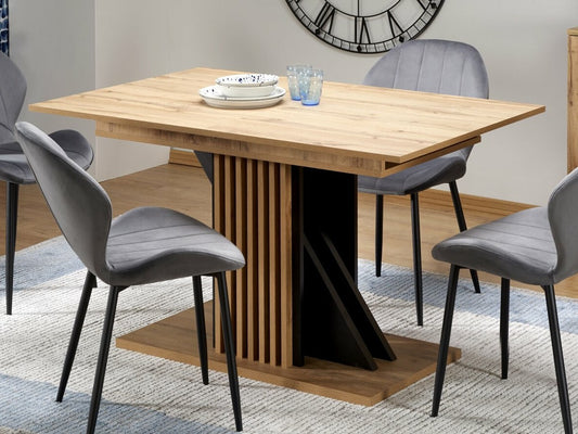 Stalas FABIANO extension stalas, artisan ąžuolas / juoda V-PL-FABIANO-ST