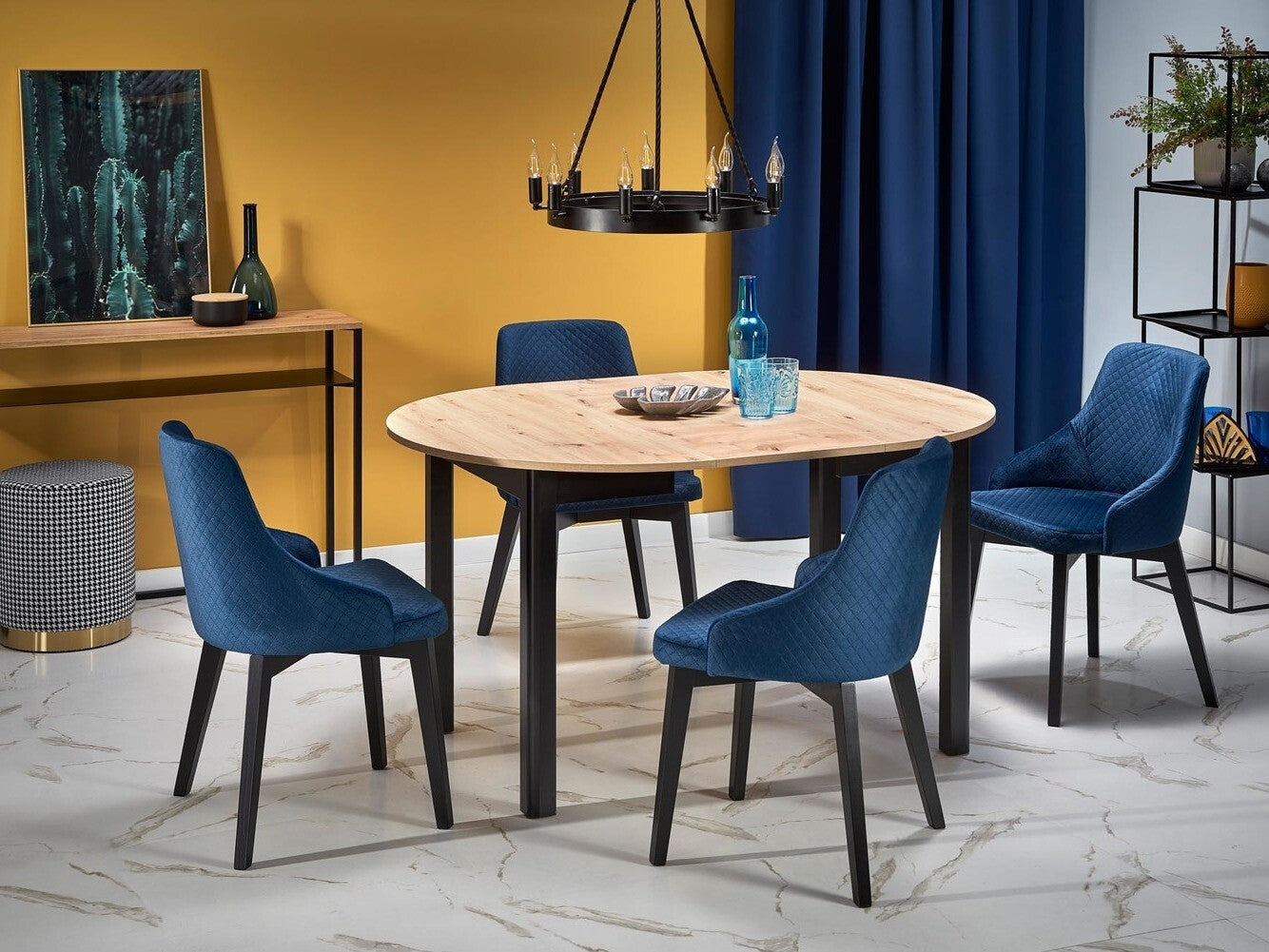 Stalas RINGO, Spalva: Artisan ąžuolas + Juoda