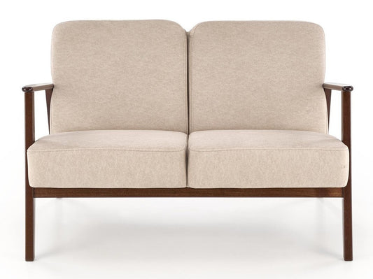 Sofa MILANO 2S sofa, smėlio CASTEL#15 / tamsi graikinis riešutas V-PL-MILANO_2S-SOFA-BEŻOWY