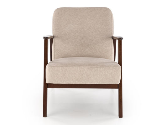 Fotelis MILANO 1S, leisure kėdė, smėlio CASTEL#15 / tamsi graikinis riešutas V-PL-MILANO_1S-FOT-BEŻOWY