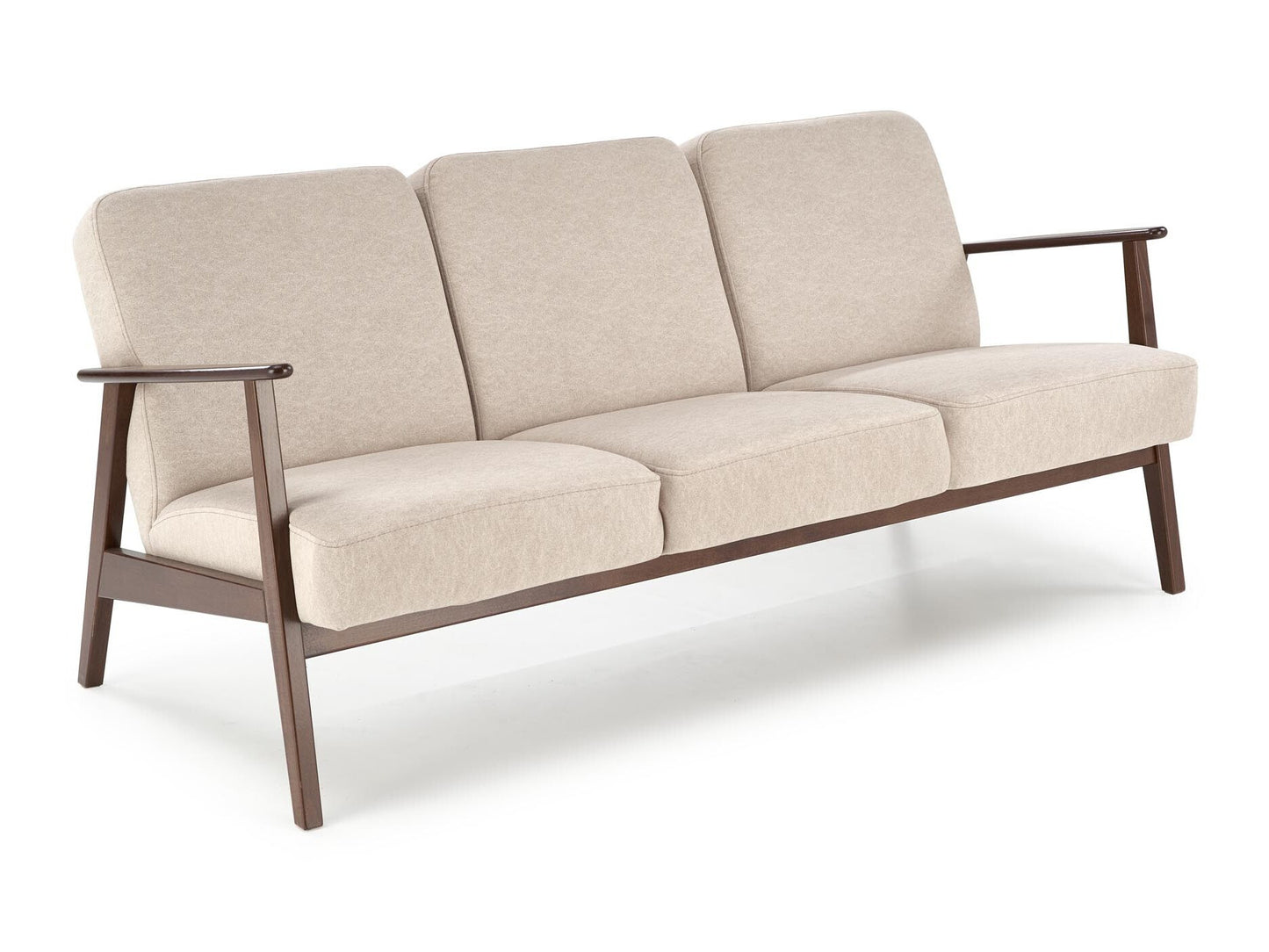 Sofa MILANO 3S sofa, smėlio CASTEL#15 / tamsi graikinis riešutas V-PL-MILANO_3S-SOFA-BEŻOWY