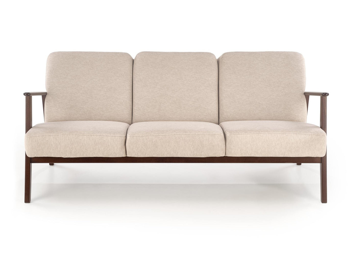 Sofa MILANO 3S sofa, smėlio CASTEL#15 / tamsi graikinis riešutas V-PL-MILANO_3S-SOFA-BEŻOWY