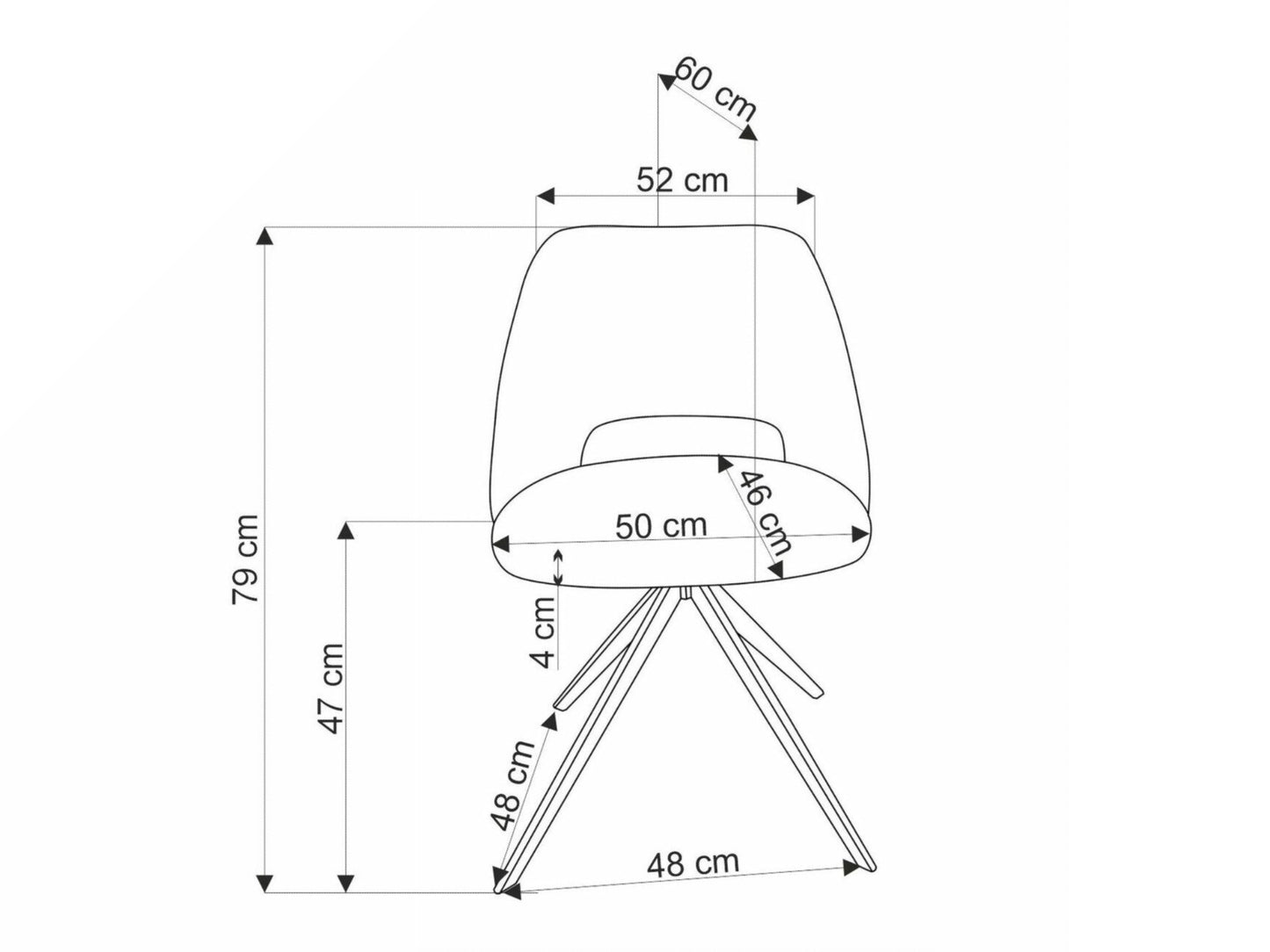Kėdė K546 kėdė, pilka V-CH-K/546-KR-POPIELATY (Pilka)