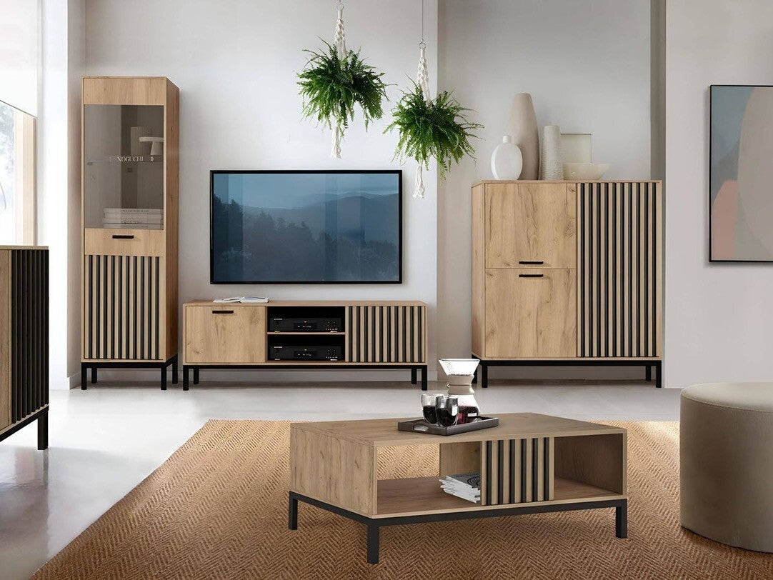 Žurnalinis staliukas LAMINO LAW-1 coffe stalas, craft ąžuolas / juoda V-PL-LAMINO-LAW-1