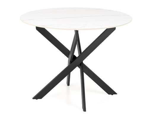 Stalas EDGAR 2 stalas, top - baltas marmuras, kojos - juoda V-CH-EDGAR_2-ST