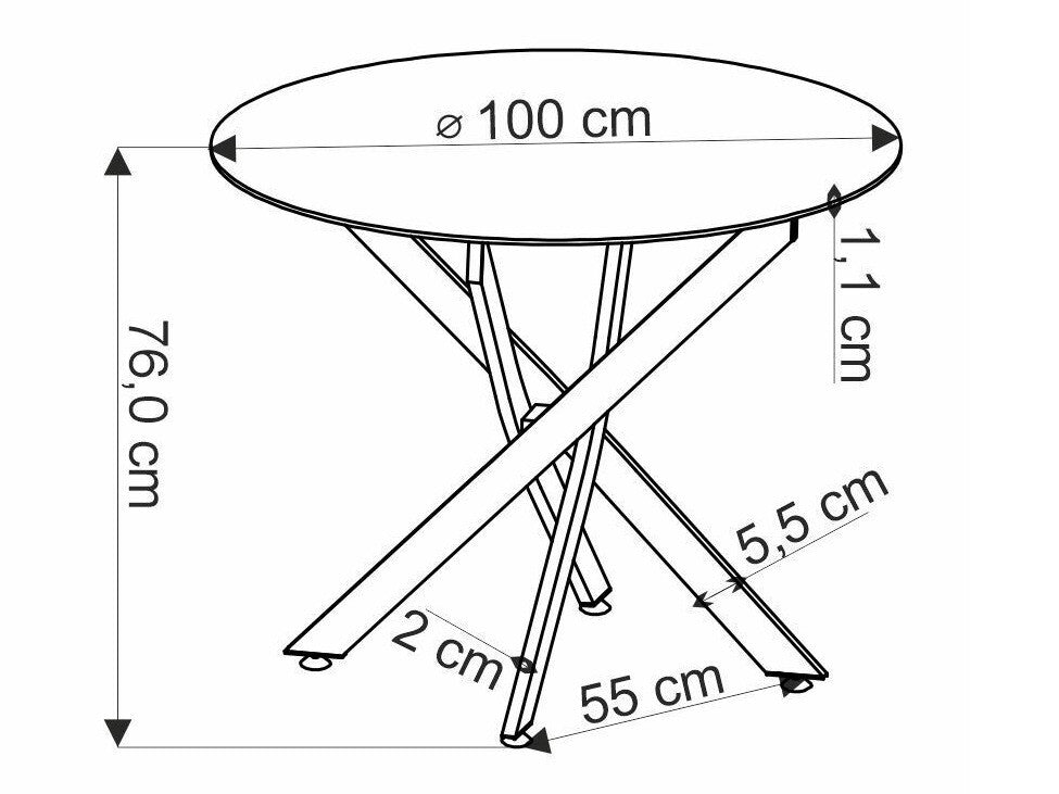 Stalas EDGAR 2 stalas, top - baltas marmuras, kojos - juoda V-CH-EDGAR_2-ST