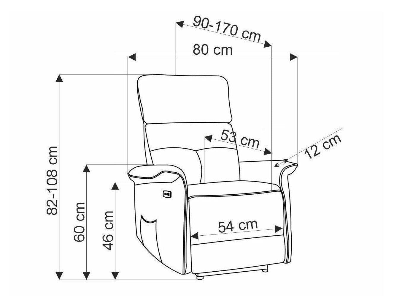 Fotelis reglaineris SEMIR leisure kėdė V-CH-SEMIR-FOT-CZARNY , Spalva: Juoda