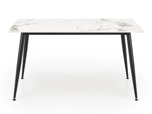 Stalas EMILIO 140 stalas, color: top - baltas marmuras, kojos - juoda V-CH-EMILIO_140-ST
