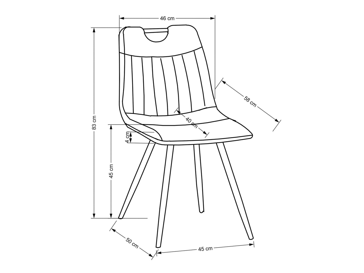 Kėdė K521 kėdė, pilka V-CH-K/521-KR-POPIELATY (Pilka)