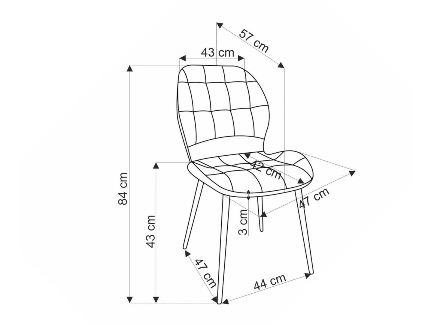 Kėdė K548 kėdė, pilka V-CH-K/548-KR-POPIELATY (Pilka)