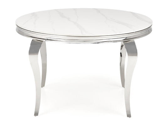 Stalas REGINALD stalas, color: top - baltas marmuras, kojos - sidabrinė V-CH-REGINALD-ST (Baltas marmuras + Sidabrinė)
