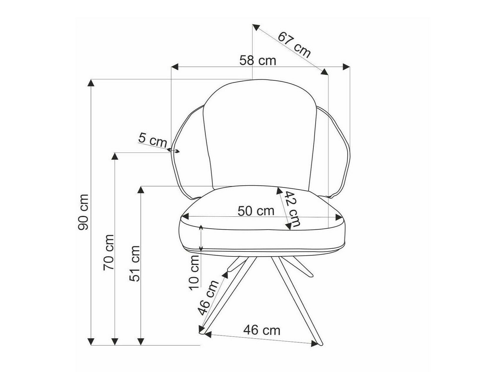 Kėdė K554 kėdė, pilka / l.pilka V-CH-K/554-KR-POPIELATY (Pilka + Šviesi pilka)