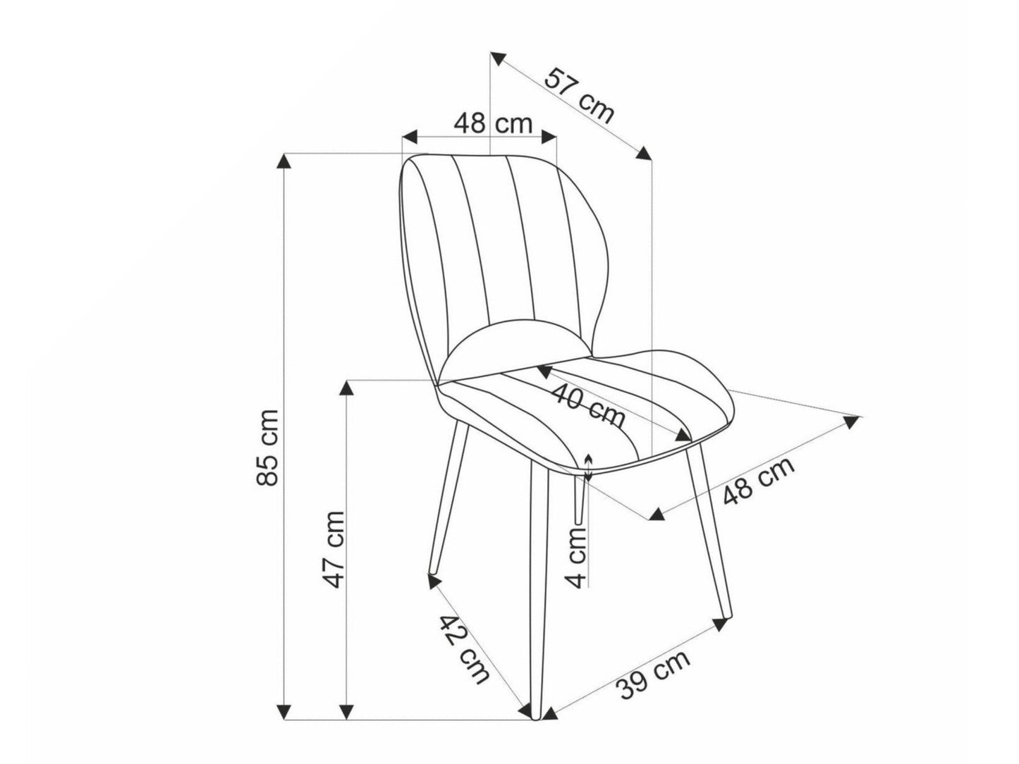 Kėdė K538 kėdė, pilka V-CH-K/538-KR-POPIELATY (Pilka)