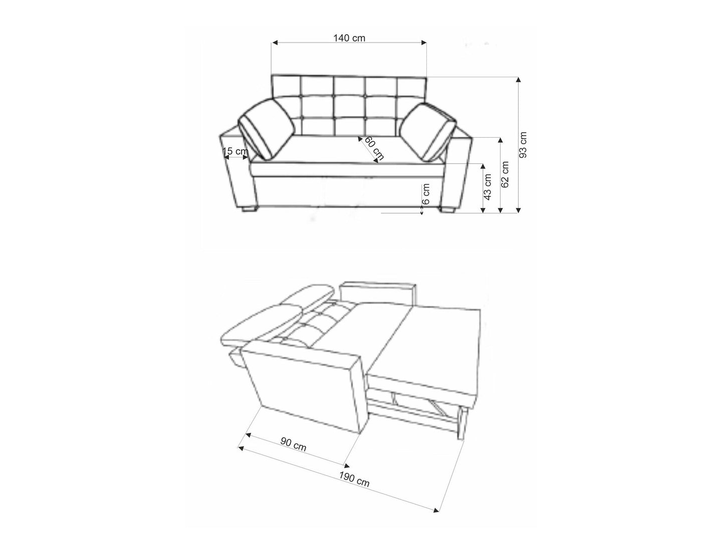 Sofa lova PAULINIO folding sofa color: smėlinė V-CH-PAULINIO-SOFA-BEŻOWY (Smėlinė)