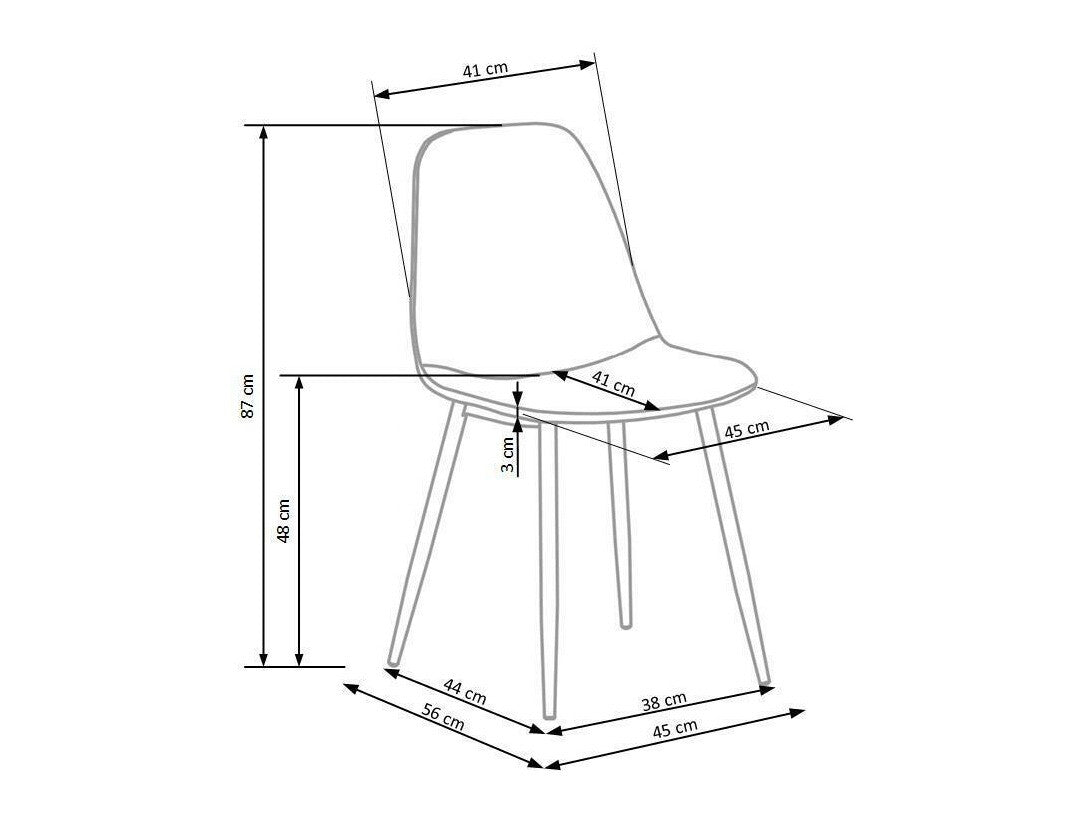 Kėdė K316 kėdė, V-CH-K/316-KR-POPIELATY (Pilka)