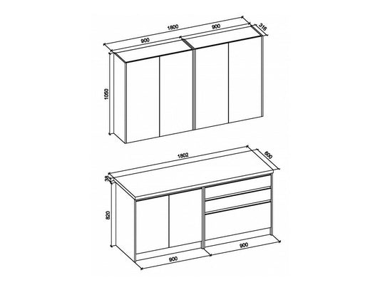 Virtuvės komplektas IDEA 180 virtuvės komplektas V-UA-IDEA_180-ANTRACYT/D.CRAFT