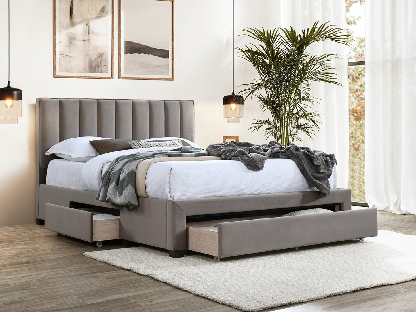 Lova GRACE, Spalva: Taupe, Miegamoji dalis: 140 x 200 cm