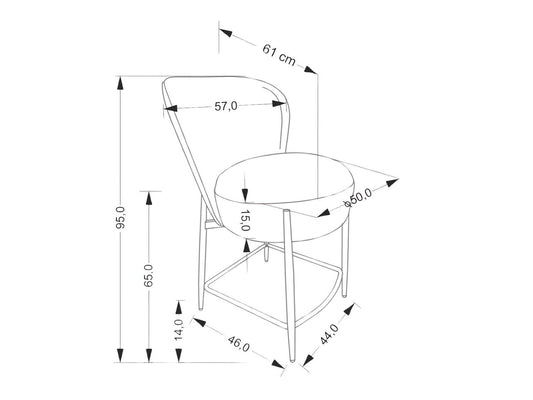 Pusbario kėdė H126 baro kėdė, smėlio V-CH-H/126-BEŻOWY (Beige)