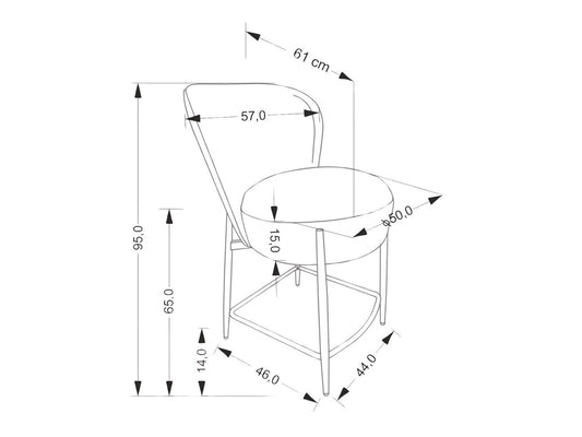 Pusbario kėdė H126 baro kėdė, pilka V-CH-H/126-POPIELATY (Pilka)