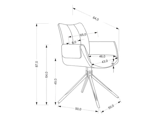 Kėdė K579 kėdė, pilka V-CH-K/579-KR-POPIEL (Pilka)