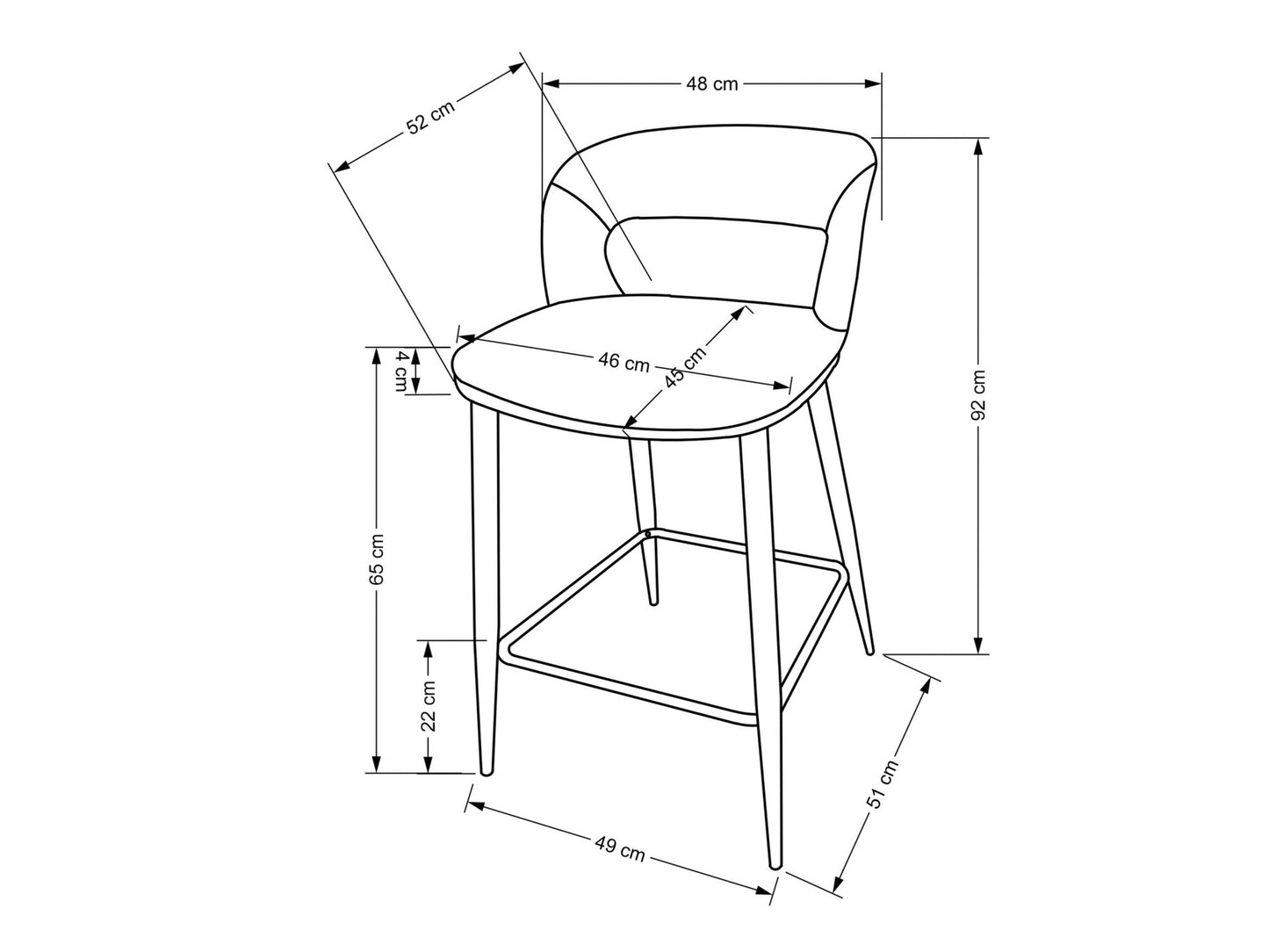 Pusbario kėdė H114 baro kėdė, smėlio / graikinis riešutas V-CH-H/114-BEŻOWY (Beige)
