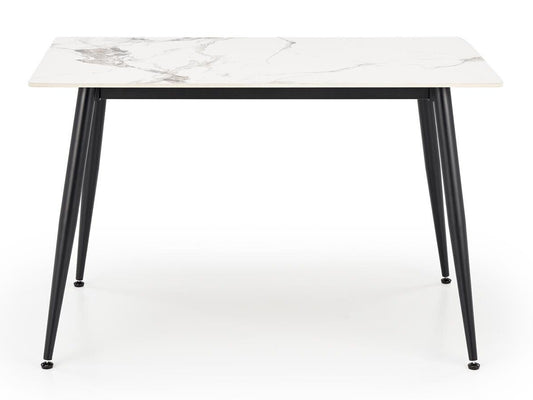 Stalas EMILIO 120 stalas, color: top - baltas marmuras, kojos - juoda V-CH-EMILIO_120-ST