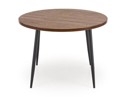 Stalas BARRY apvalus stalas, graikinis riešutas / juoda V-CH-BARRY-ST