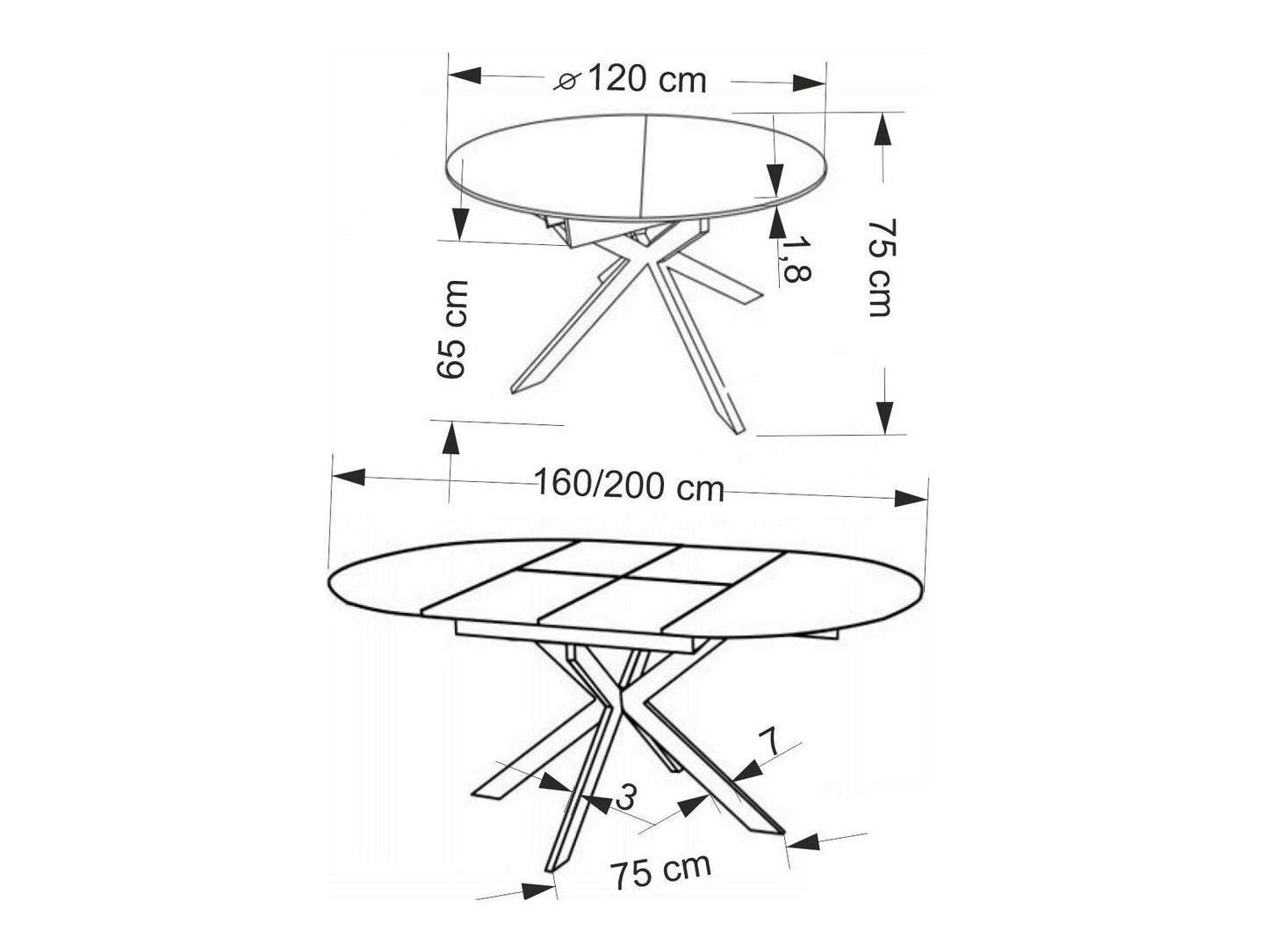 Stalas ACORD extension stalas, natural / juoda V-CH-ACORD-ST