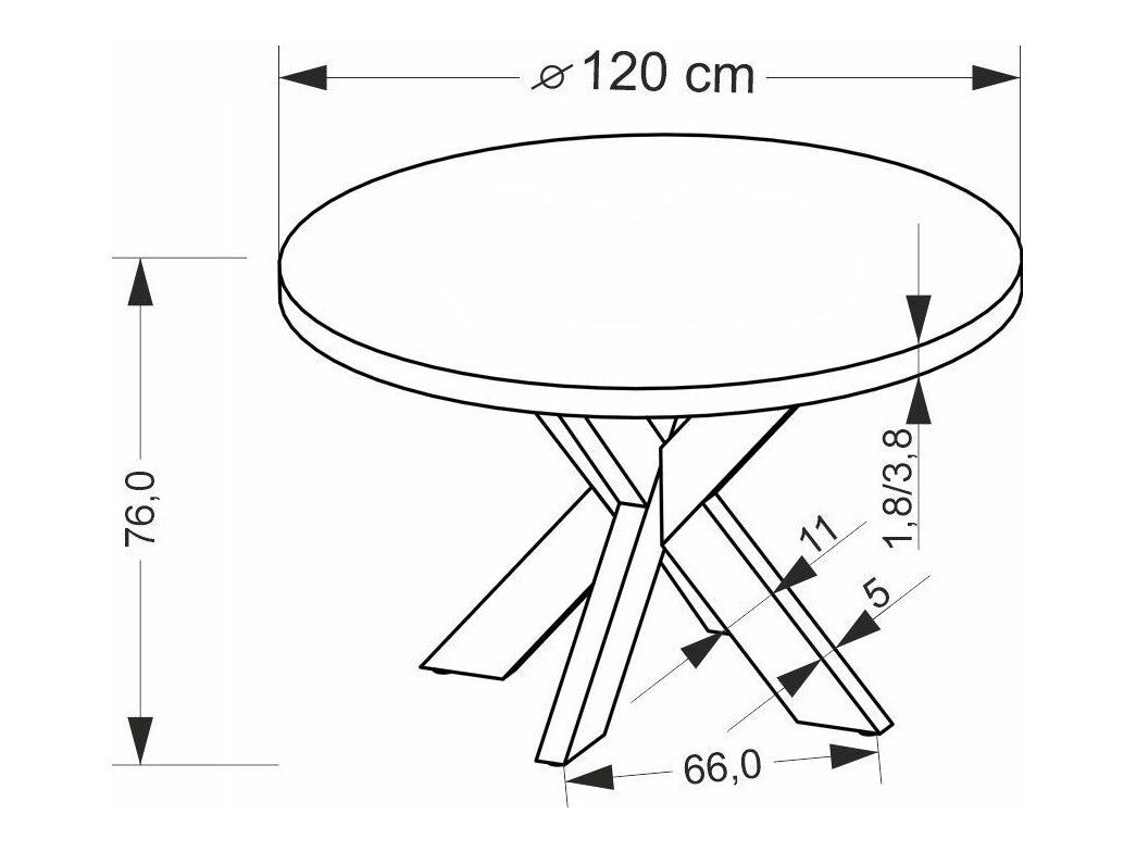 Stalas MORUS apvalus stalas, natural V-CH-MORUS-ST